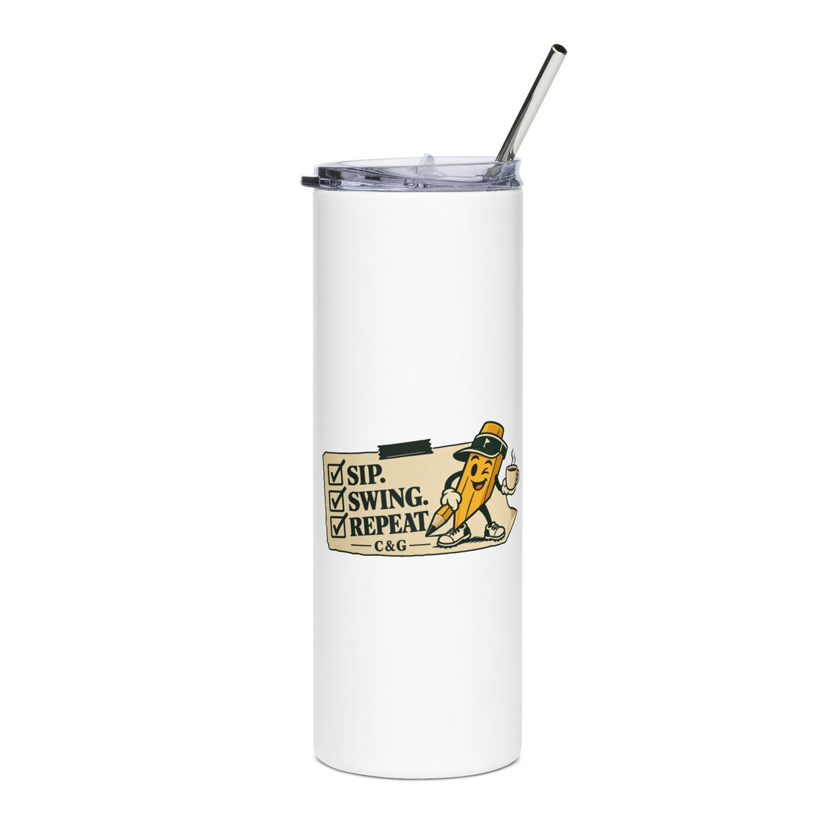 Sip Swing Repeat — Men's 20oz Stainless Steel Tumbler