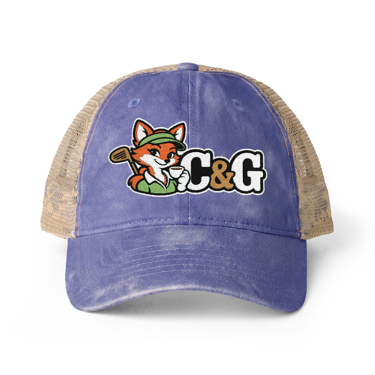 Fairway Fox — Women's Washed Mesh-Back Cap