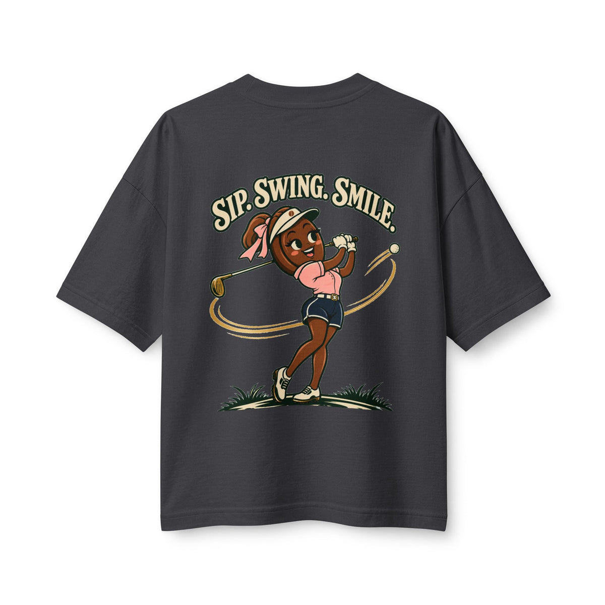 Sip. Swing. Smile. — Women's Heavyweight Tee