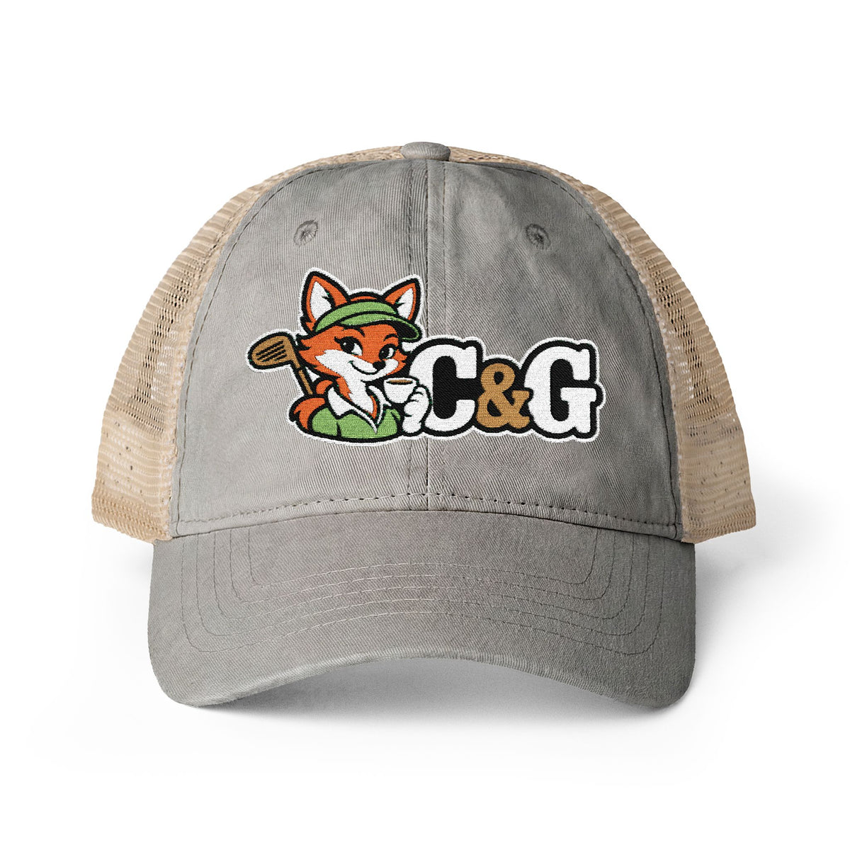 Fairway Fox — Women's Washed Mesh-Back Cap