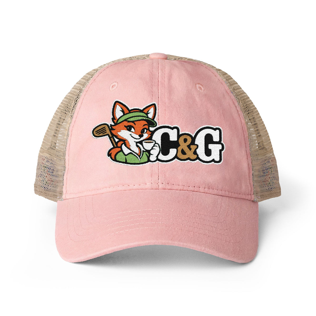 Fairway Fox — Women's Washed Mesh-Back Cap