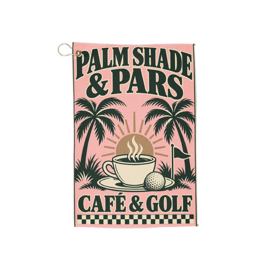 Palm Shade and Pars — Golf Towel