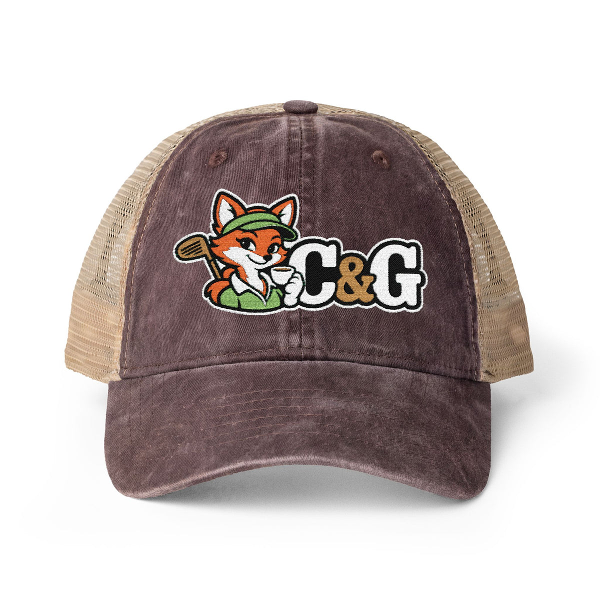 Fairway Fox — Women's Washed Mesh-Back Cap