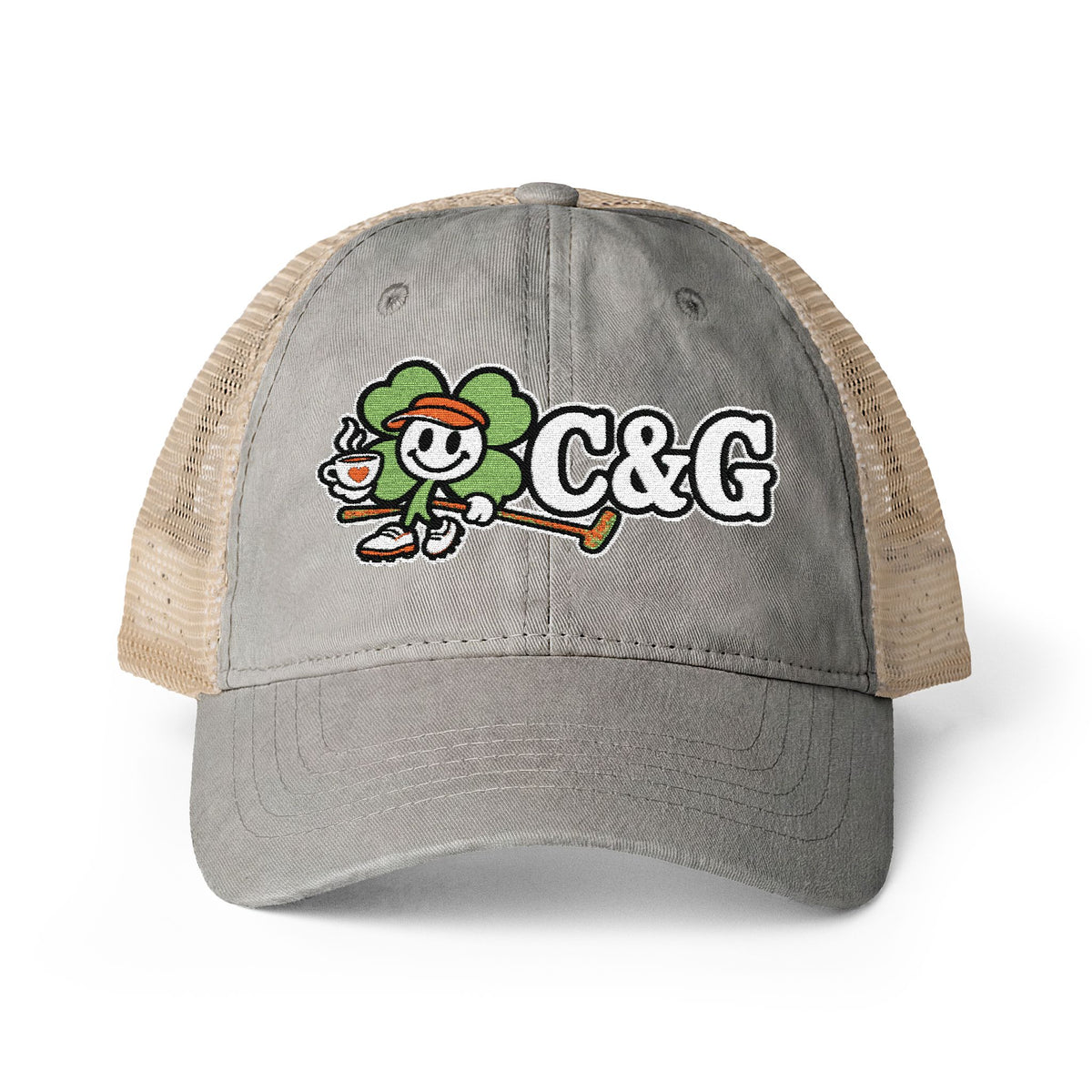 Lucky Latte — Women's Washed Mesh-Back Cap
