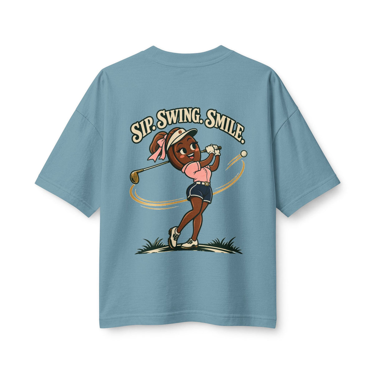 Sip. Swing. Smile. — Women's Heavyweight Tee