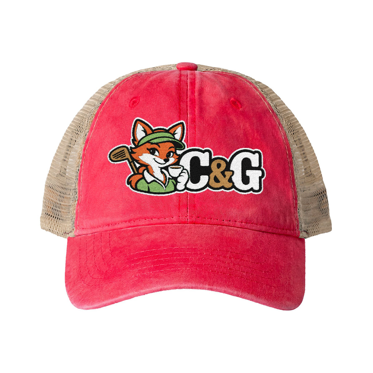 Fairway Fox — Women's Washed Mesh-Back Cap