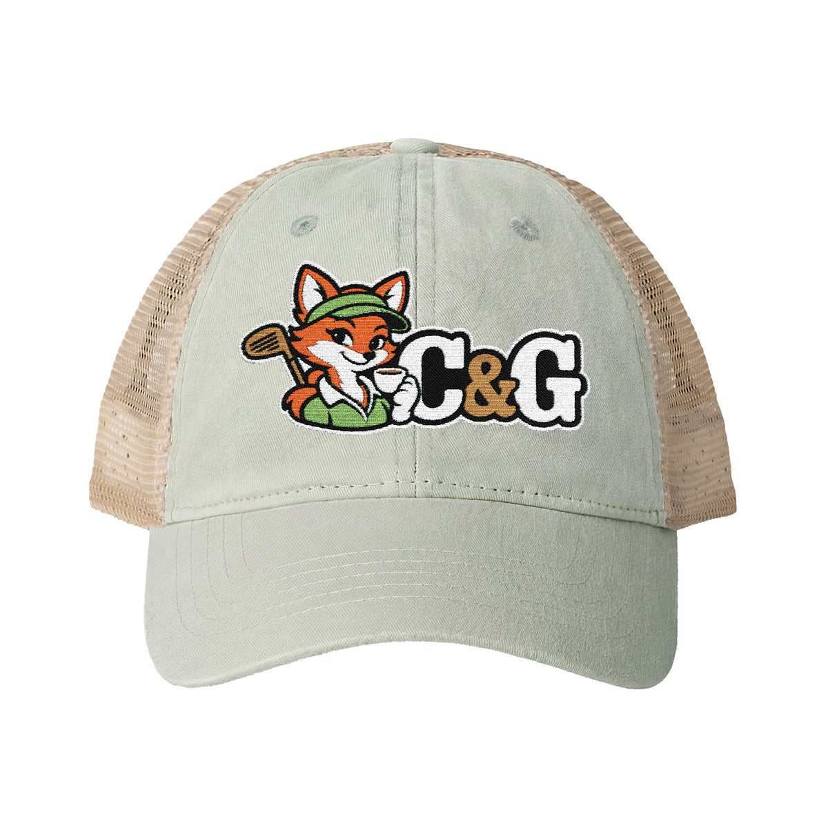 Fairway Fox — Women's Washed Mesh-Back Cap