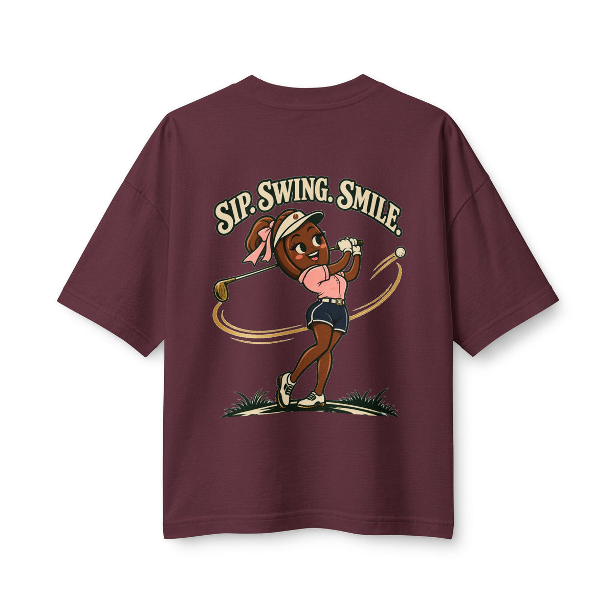 Sip. Swing. Smile. — Women's Heavyweight Tee