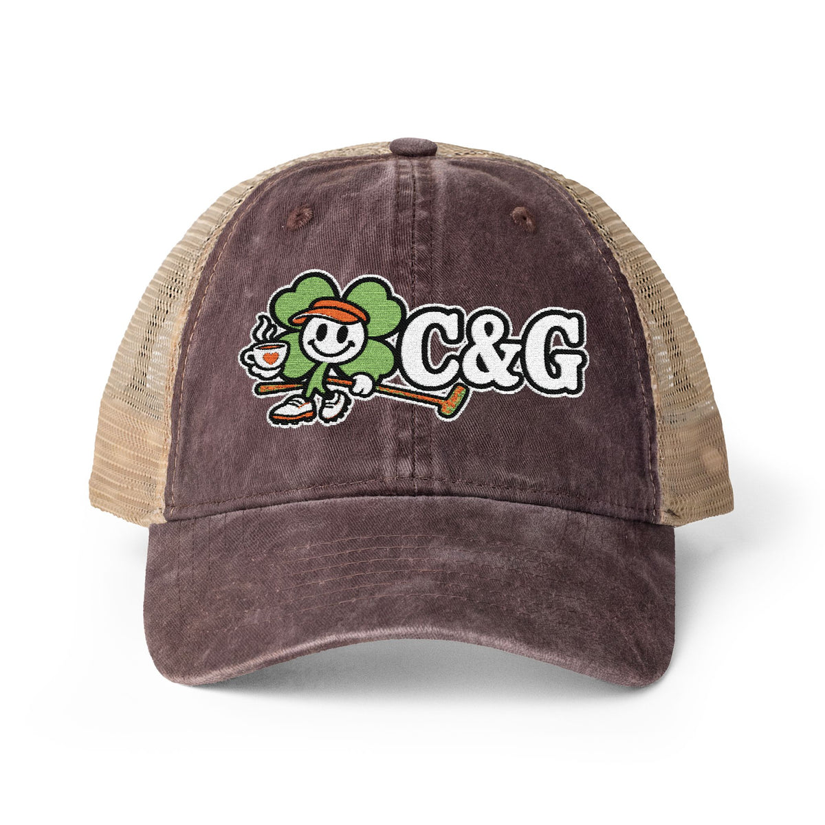 Lucky Latte — Women's Washed Mesh-Back Cap