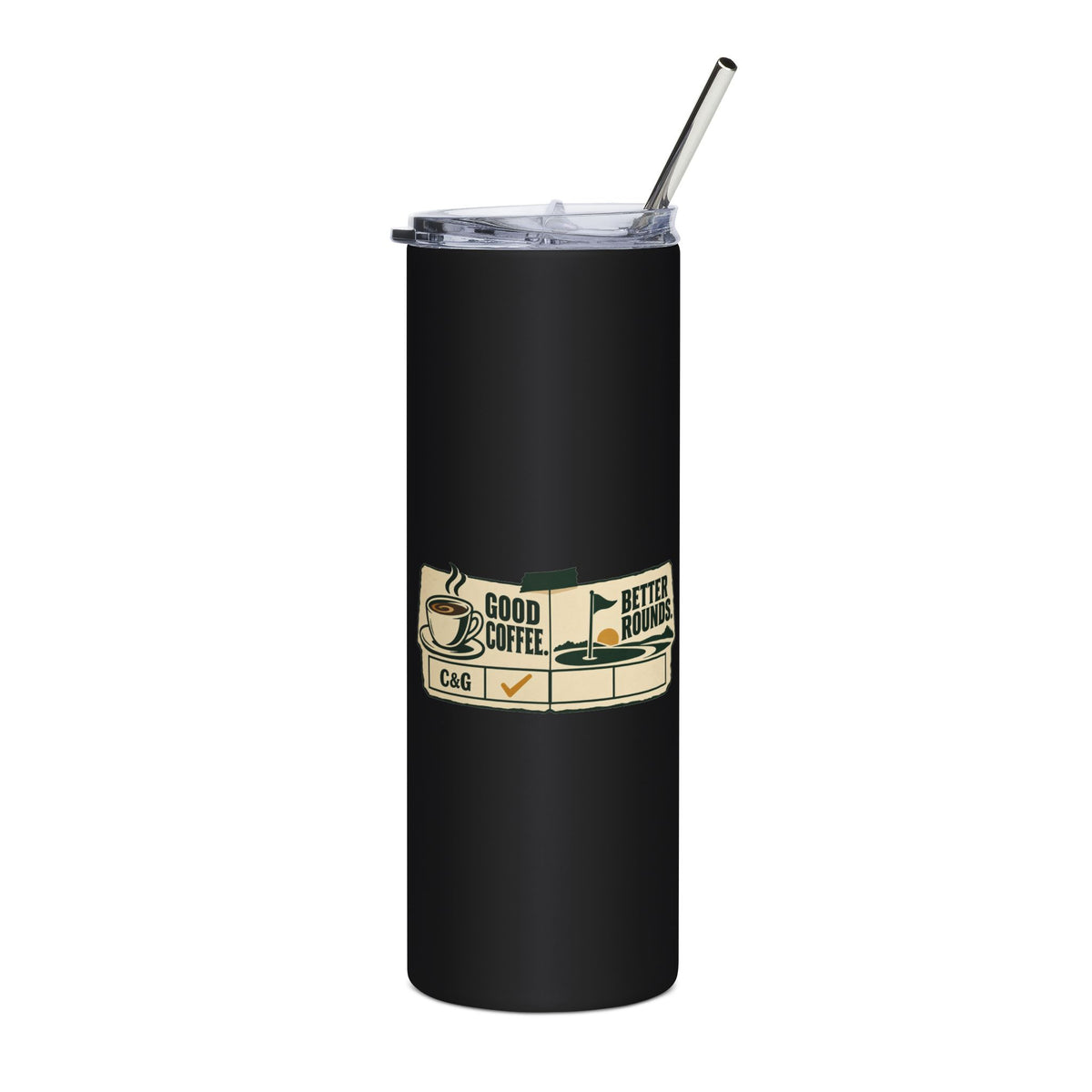 Good Coffee Better Rounds — Men's 20oz Stainless Steel Tumbler