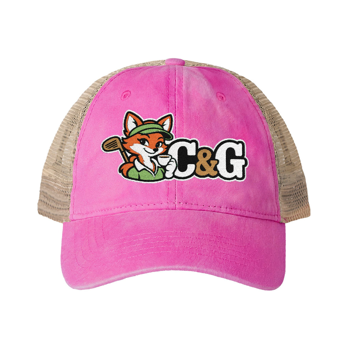 Fairway Fox — Women's Washed Mesh-Back Cap