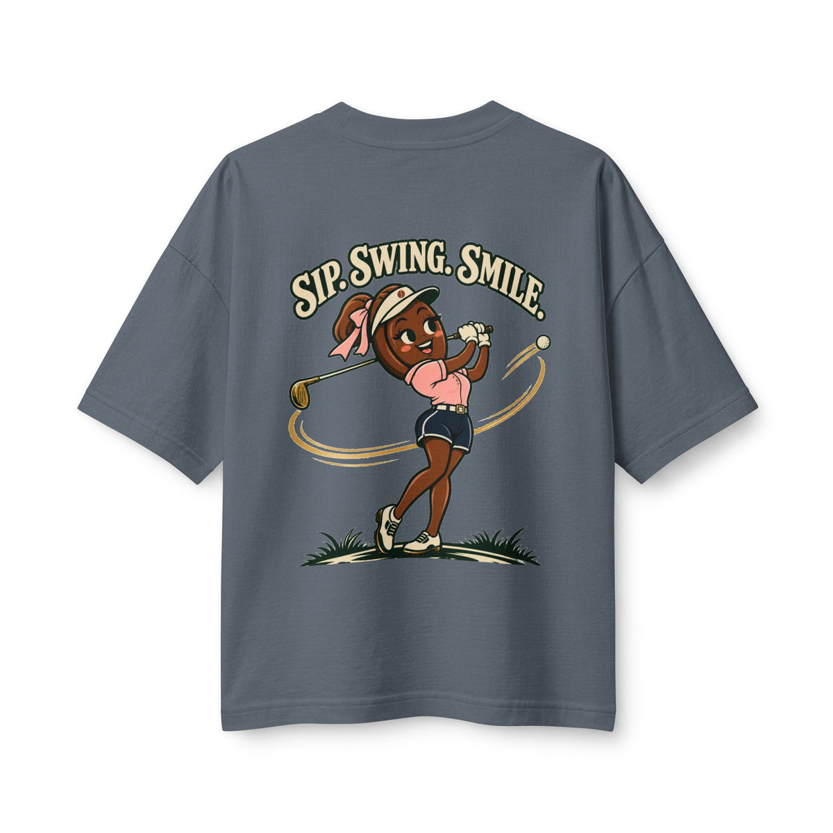 Sip. Swing. Smile. — Women's Heavyweight Tee