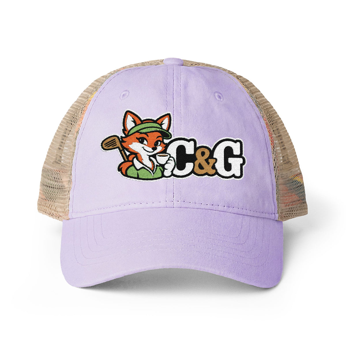 Fairway Fox — Women's Washed Mesh-Back Cap