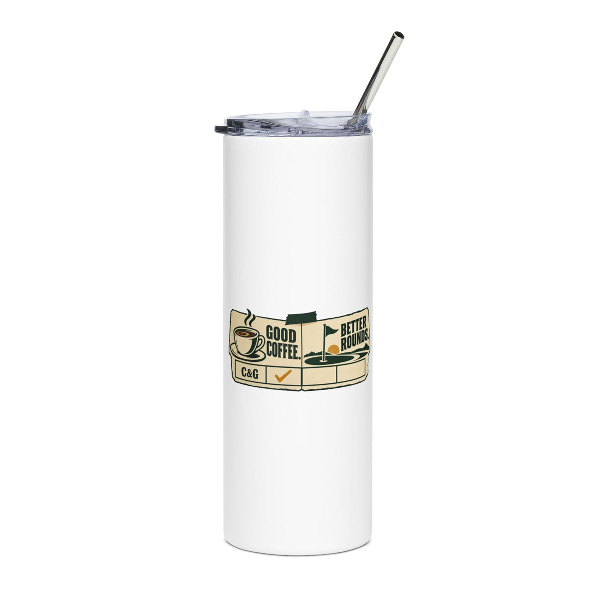 Good Coffee Better Rounds — Men's 20oz Stainless Steel Tumbler